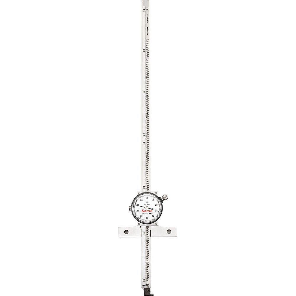 0 to 12 Inch Range, Stainless Steel, White Dial Depth Gage