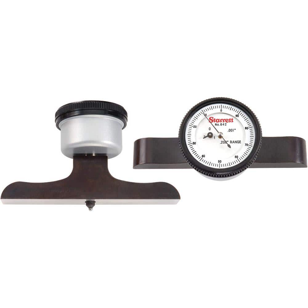 0 to 8.6 Inch Range, Steel, White Dial Depth Gage