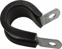 Made in USA STAR-GS-10E Cushion Clamp: 5/8" Pipe, Galvanized Steel & Silicone Cushion, Black Image