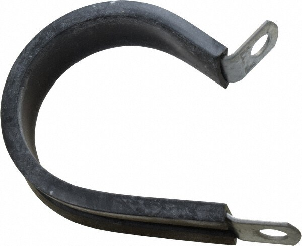 Cushion Clamp: 1-1/2" Pipe, Galvanized Steel & Silicone Cushion, Blue & Silver