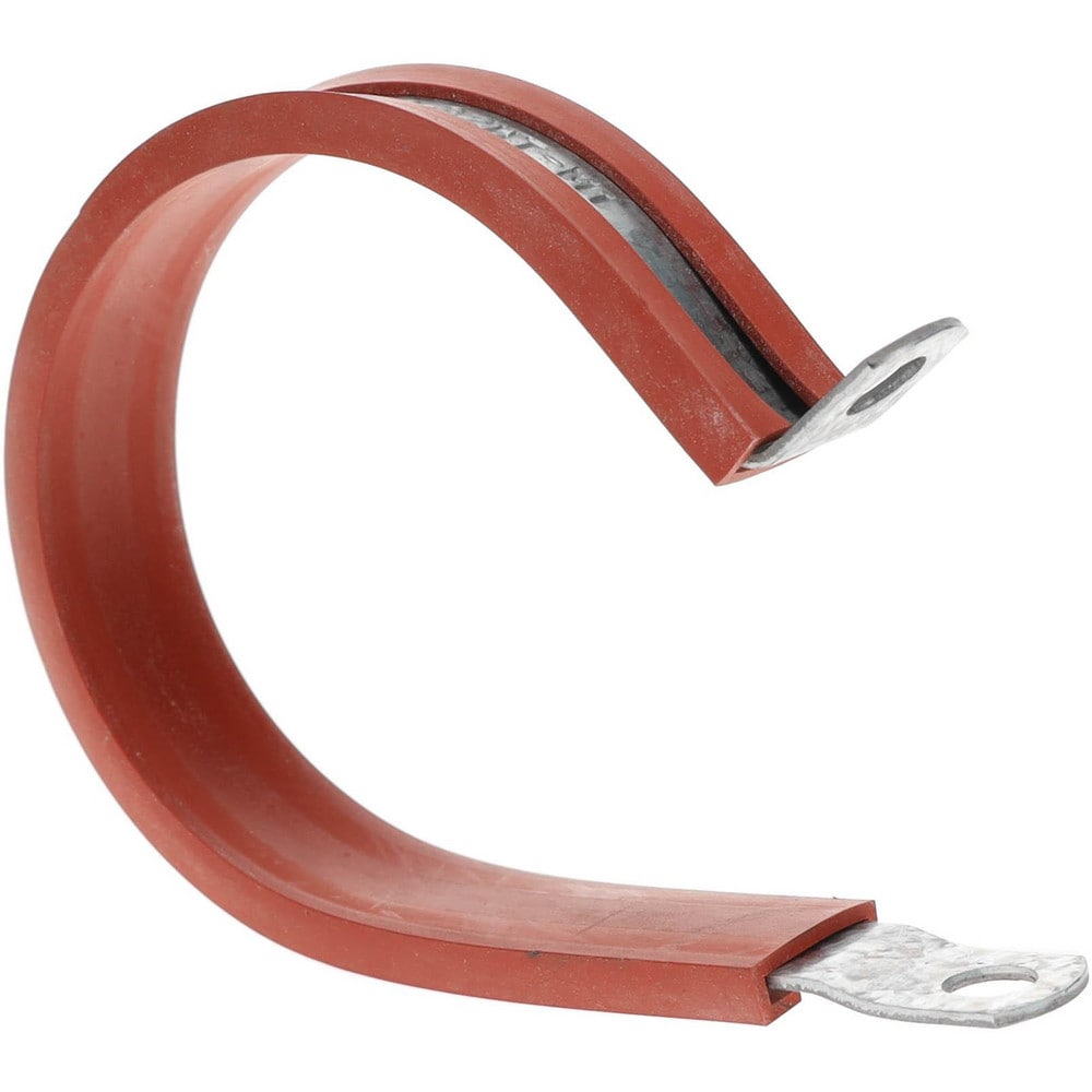 Cushion Clamp: 2" Pipe, Galvanized Steel & Silicone Cushion, Blue & Silver
