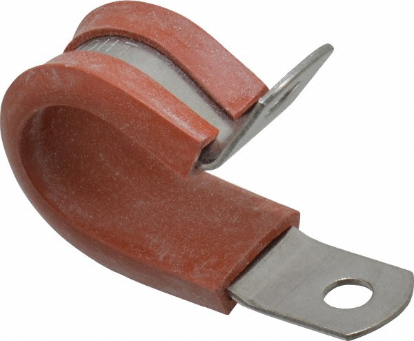 Made in USA STAR-SS-10HT Cushion Clamp: 5/8" Pipe, Stainless Steel, Red Image
