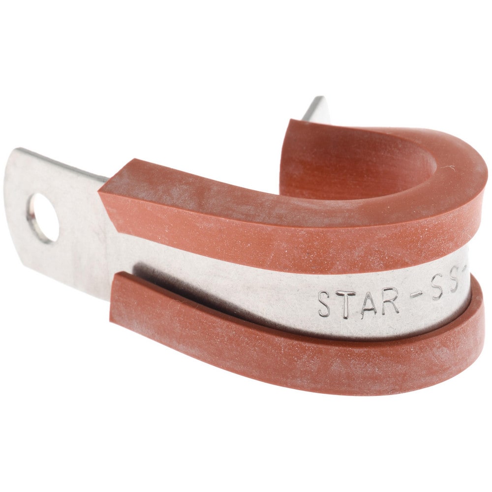 Cushion Clamp: 5/8" Pipe, Stainless Steel, Red