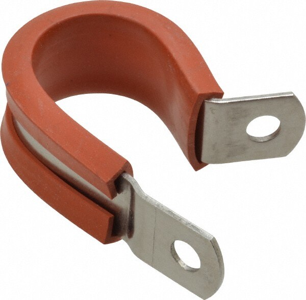 Cushion Clamp: 3/4" Pipe, Stainless Steel, Red