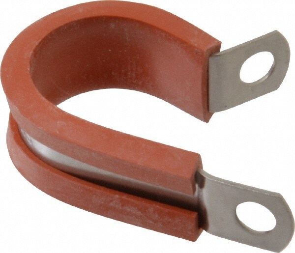 Cushion Clamp: 7/8" Pipe, Stainless Steel, Blue & Silver