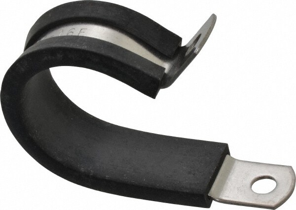 Cushion Clamp: 1" Pipe, Stainless Steel, Blue & Silver