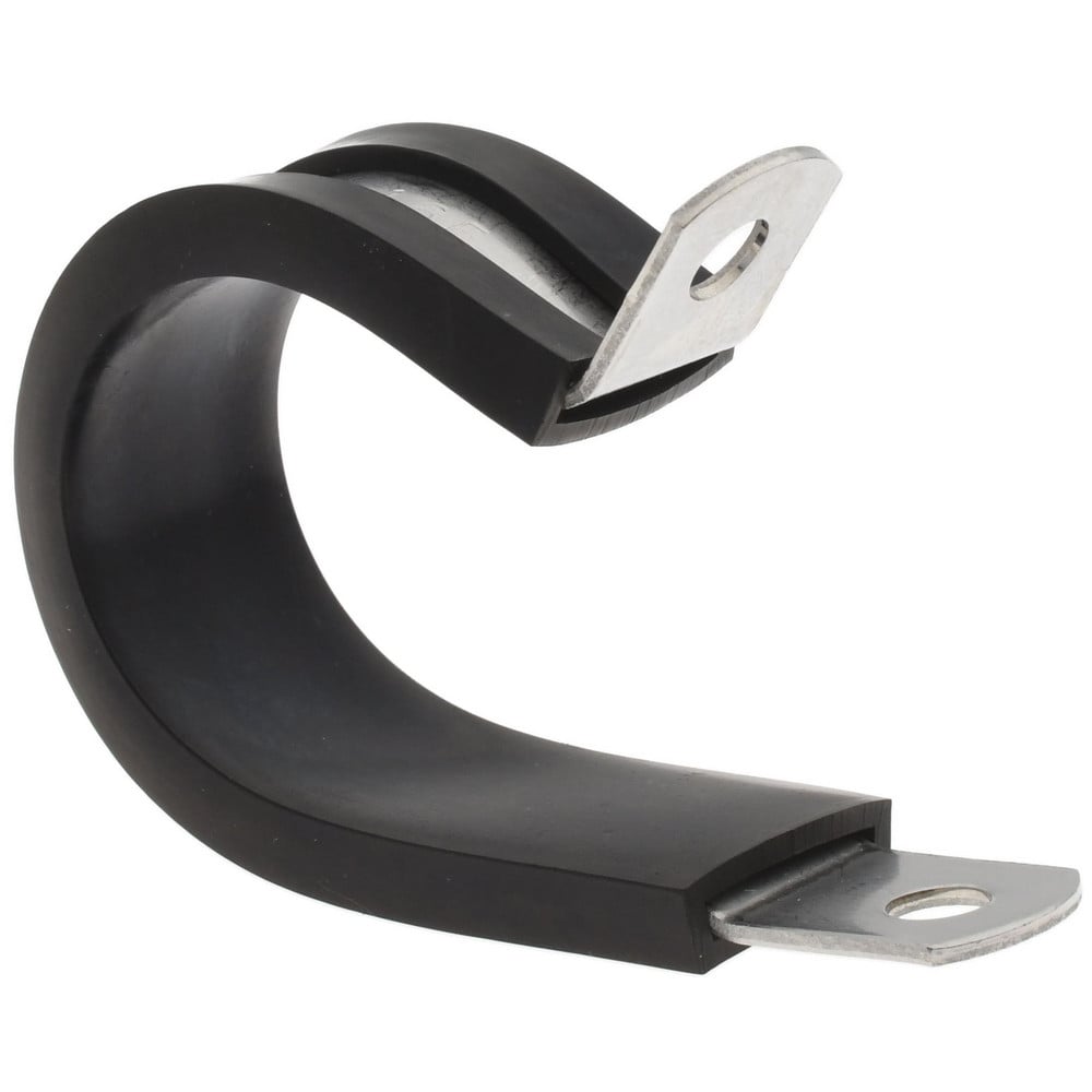 Cushion Clamp: 1" Pipe, Stainless Steel, Blue & Silver