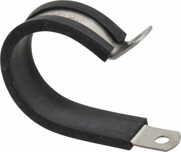 Cushion Clamp: 1-1/4" Pipe, Stainless Steel, Black