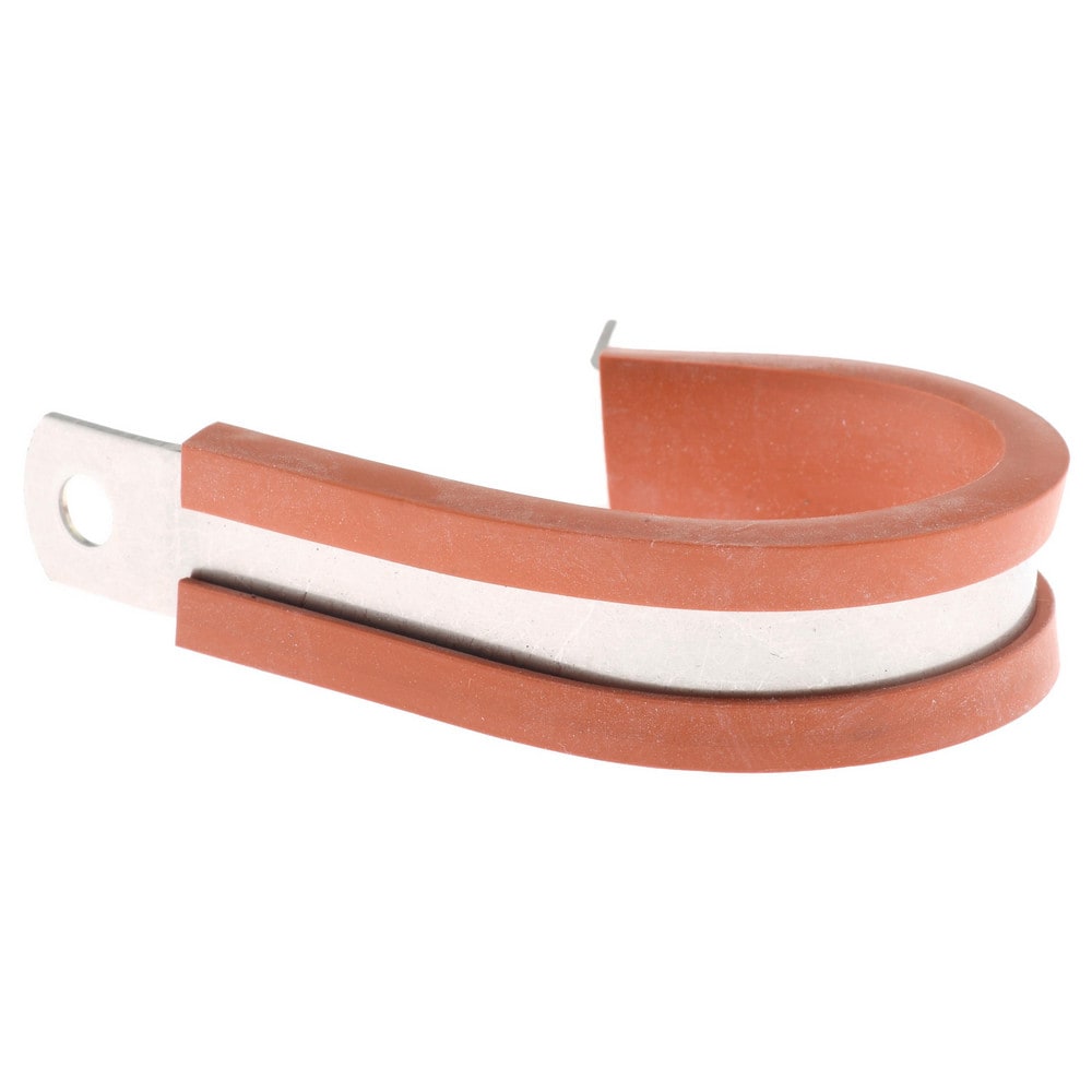 Cushion Clamp: 1-1/4" Pipe, Stainless Steel, Red