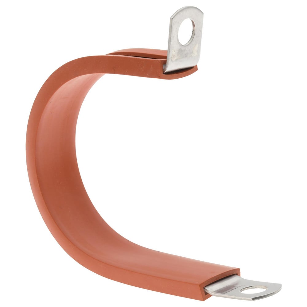 Cushion Clamp: 1-1/2" Pipe, Stainless Steel, Red