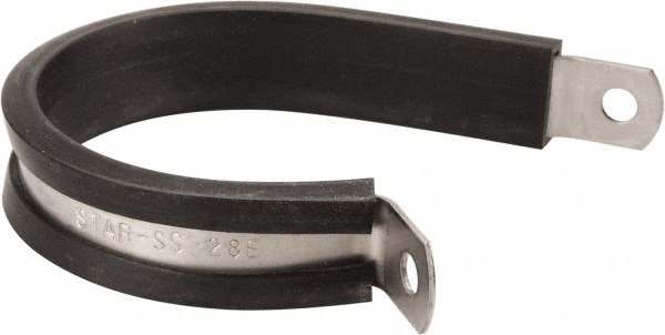 Cushion Clamp: 1-3/4" Pipe, Stainless Steel, Black