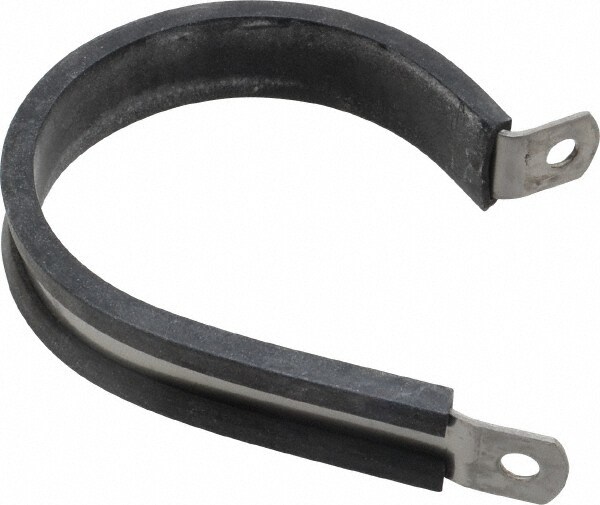 Cushion Clamp: 2" Pipe, Stainless Steel, Blue & Silver