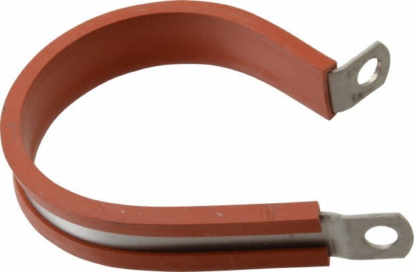 Cushion Clamp: 2" Pipe, Stainless Steel, Red