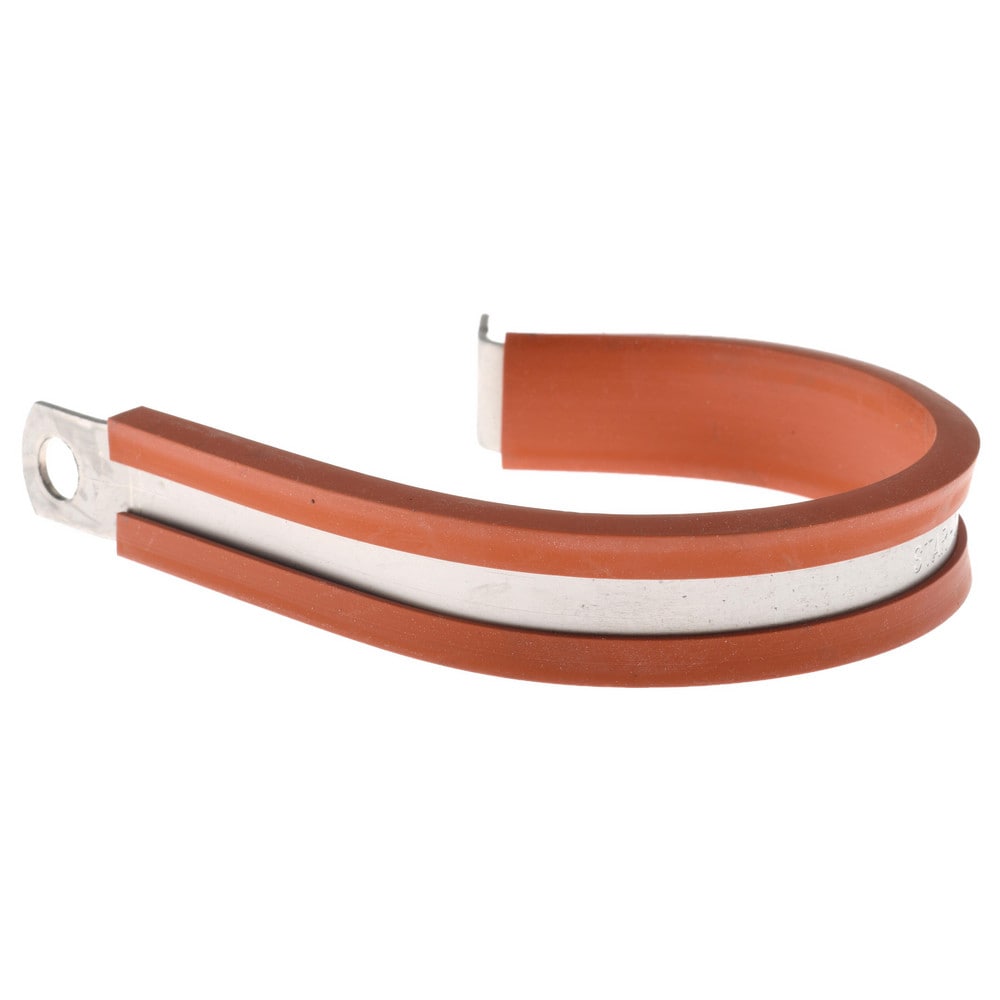 Cushion Clamp: 2" Pipe, Stainless Steel, Red