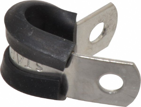 Made in USA STAR-SS-4E Cushion Clamp: 1/4" Pipe, Stainless Steel, Black Image