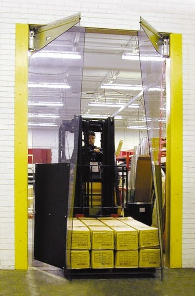 TMI, LLC MP10-160P-0608 6 Door Width x 8 Door Height PVC Bi-Parting Flexible Swinging Door with Impact Plates 