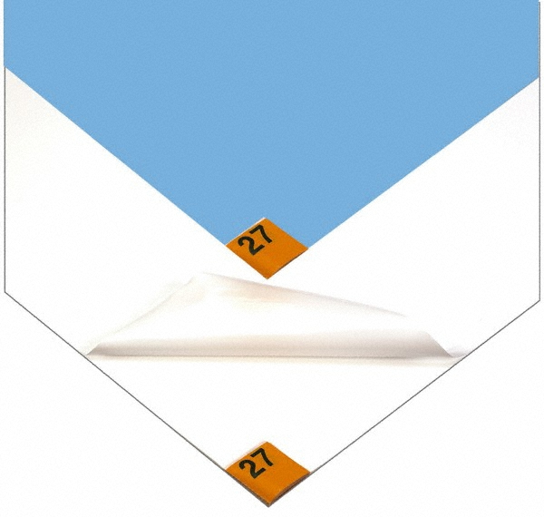 Clean Room Mat: Tacky Sheets, 24" Wide, 36" Long - 30 Layers per Mat, Blue