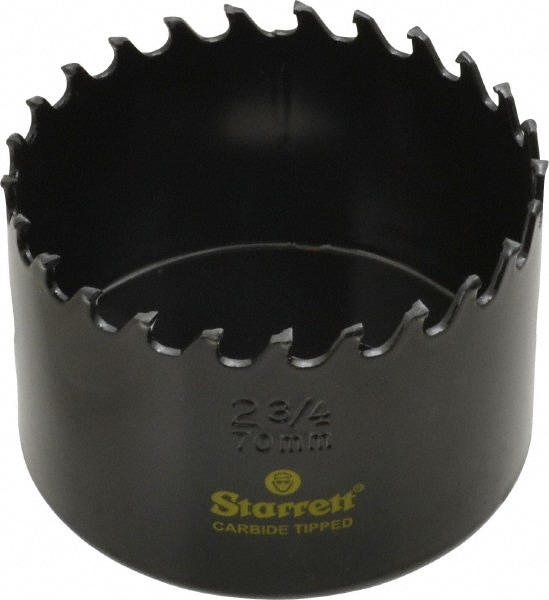 Starrett 65630 Hole Saw: 2-3/4" Saw Dia, 1-5/8" Cut Depth 