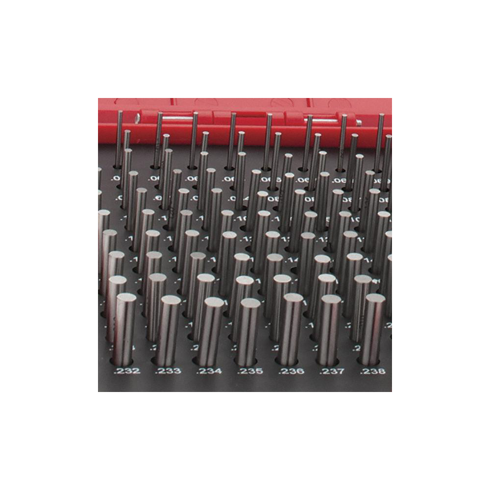 Jeu De 190 Jauges à Ergots (broches) M1 - Plage 0.061-0.250 Pouce, Acier à Roulement, étui De Rangement