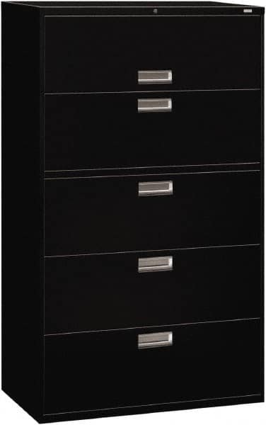 Sandusky Lee 600 Series Lateral File Steel 4-Drawer Cabinet Black 36-Inch Width x 53-1/4-Inch Height x 19-1/4-Inch Depth 