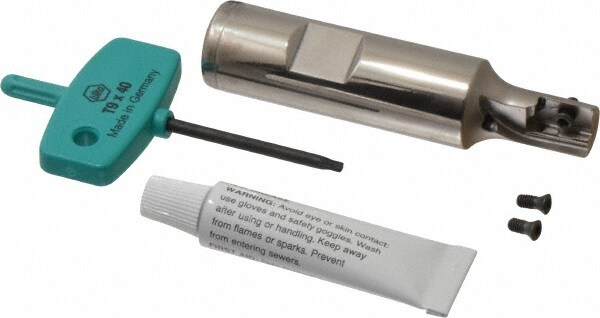 1/2" Cut Diam, 0.47" Max Depth, 3/4" Shank Diam, Weldon Shank, 3-1/4" OAL Indexable Square-Shoulder End Mill