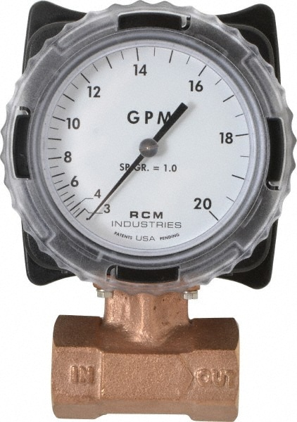 Made in USA 1-71-R-20 1" NPT Port RCM Industries Flo-Gage Flowmeter Image