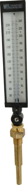 WGTC AS5L 942/T1M3D2 30 to 240°F, Industrial Thermometer with Standard Thermowell 