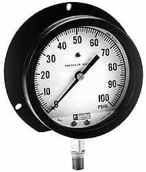 Made in USA BA13XVC4LW Pressure Gauge: 3-1/2" Dial, 1/4" Thread, NPT, Lower Mount Image