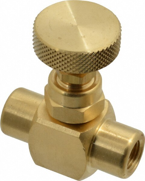 Made in USA BBV8 FF Needle Valve: Female x Female End, Brass Body Image