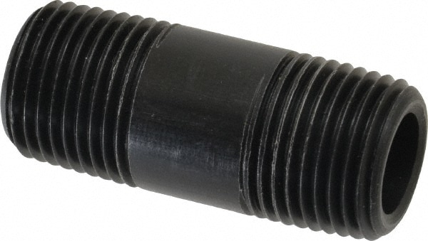 1/2" Pipe, 2" Long Polypropylene Threaded Plastic Pipe Nipple