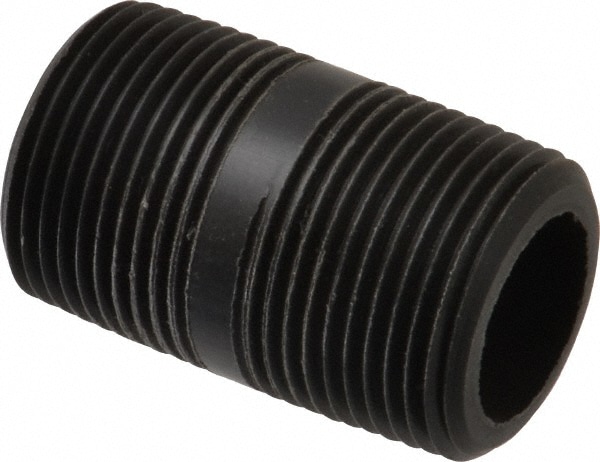 1" Pipe, 2" Long Polypropylene Threaded Plastic Pipe Nipple