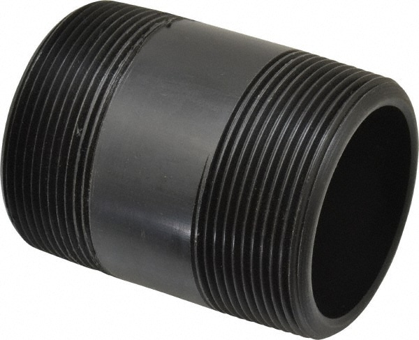 2" Pipe, 3" Long Polypropylene Threaded Plastic Pipe Nipple