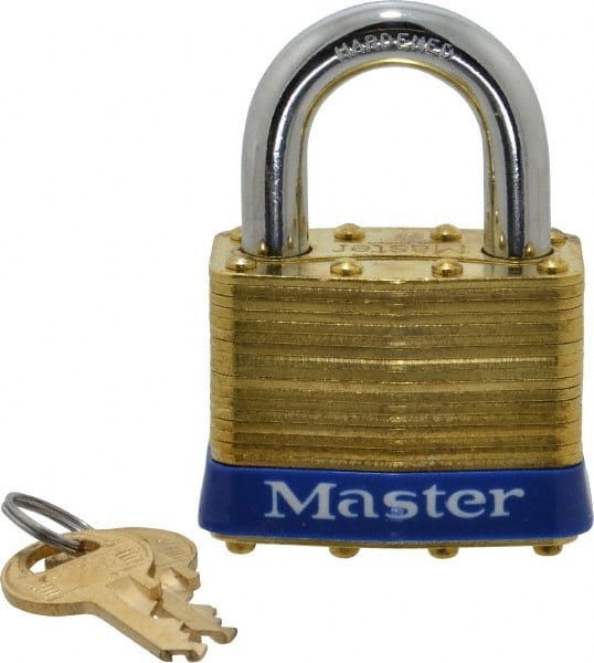 Master Lock 6KA-3152 Padlock: Brass, Keyed Alike, 2" Wide 