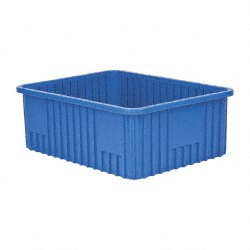 Polypropylene Dividable Storage Tote: 100 lb Capacity - Blue, Stacking