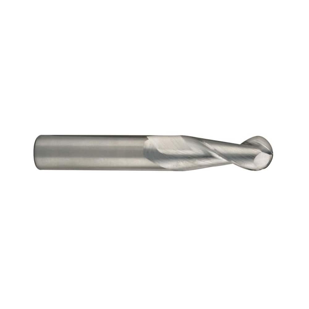 SGS 34673 Ball End Mill: 0.375" Dia, 1" LOC, 2 Flute, Solid Carbide 