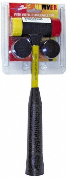 Non-Marring Hammer: 1 lb, 1-1/2" Face Dia, Nylon Head