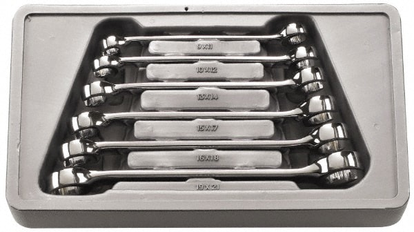 GEARWRENCH 81906 Flare Nut Wrench Set: 6 Pc, 10 x 12 mm 13 x 14 mm 15 x 17 mm 16 x 18 mm 19 x 21 mm & 9 x 11 mm Wrench, Metric Image