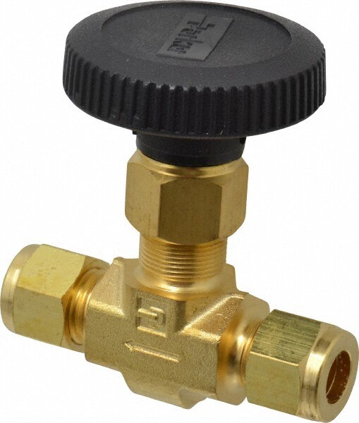 3,000 Max psi, 3/8" Pipe, Brass, Inline Instrumentation Needle Valve