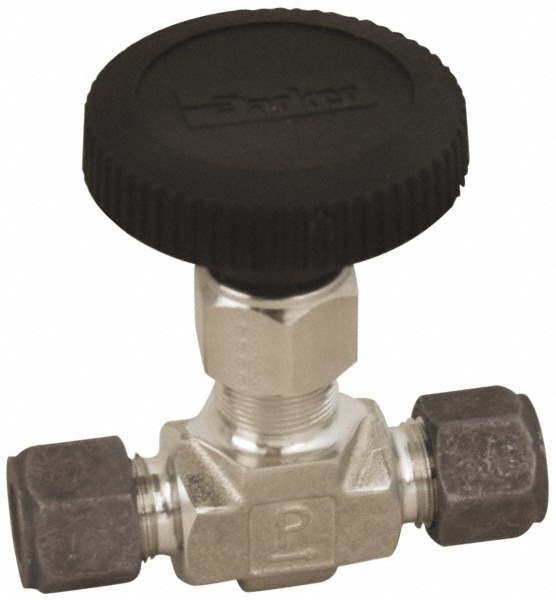 Parker 2Z-V4LN-SS Needle Valve: Straight, 1/8" Pipe, Compression x Compression End Image