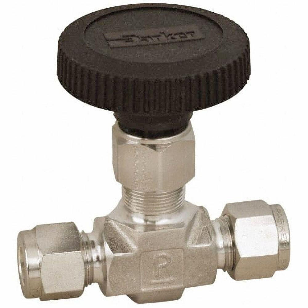 5,000 Max psi, 3/8" Pipe, 316 Grade Stainless Steel, Inline Instrumentation Needle Valve