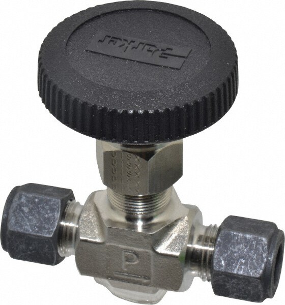 5,000 Max psi, 3/8" Pipe, 316 Grade Stainless Steel, Inline Instrumentation Needle Valve