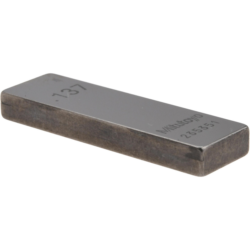 Mitutoyo Rectangle Steel Gage Block: 0.137", Grade 0 - Accuracy Grade 0, Includes Certificate of Inspection | Part #611177-531