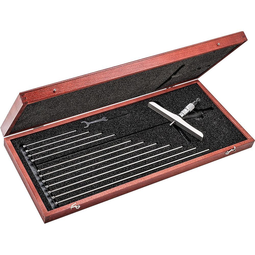 Starrett 67119 Mechanical Depth Micrometer: 12 Range, 12 Rod, Satin Chrome Finish Image