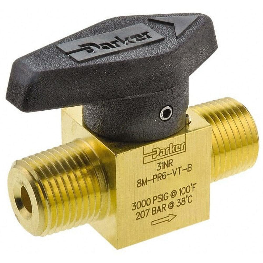 1/2" Pipe, 3,000 psi WOG Rating, Brass, Inline, One Way Instrumentation Plug Valve