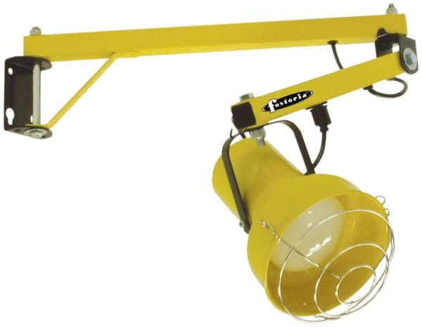 Fostoria DKL-60VA-A Task Light: Incandescent, 60" Reach, Pivot Arm, Bracket, Yellow 