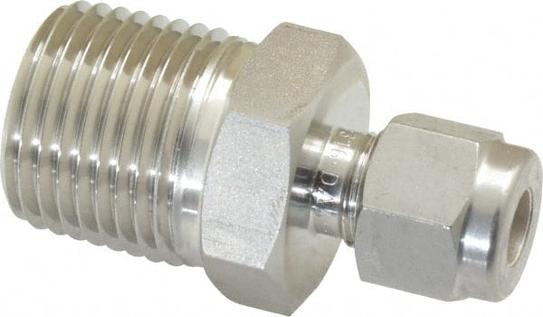 Ham-Let - Compression Tube Connector: 1/2″ Thread, Compression x MNPT -  86760584 - MSC Industrial Supply