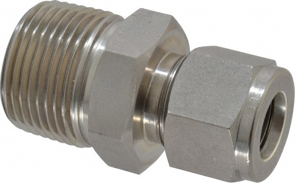 Value Collection SS-MC-FT8-MN12 1/2" Tube OD x 3/4 MPT Stainless Steel Compression Tube Male Connector Image