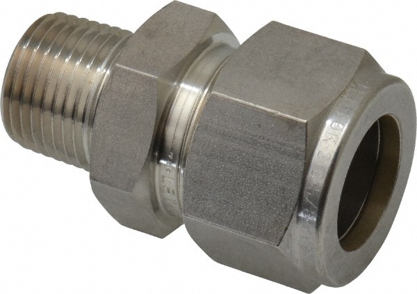 Ham-Let 3002015 Compression Tube Connector: 3/8" Thread, Compression x MNPT Image