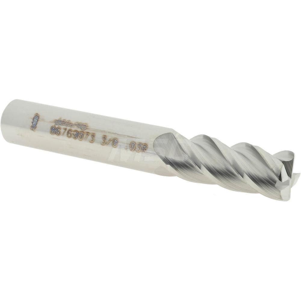 Accupro 12182534 Corner Radius End Mill: 3/8" Dia, 7/8" LOC, 0.03" Radius, 4 Flutes, Solid Carbide 