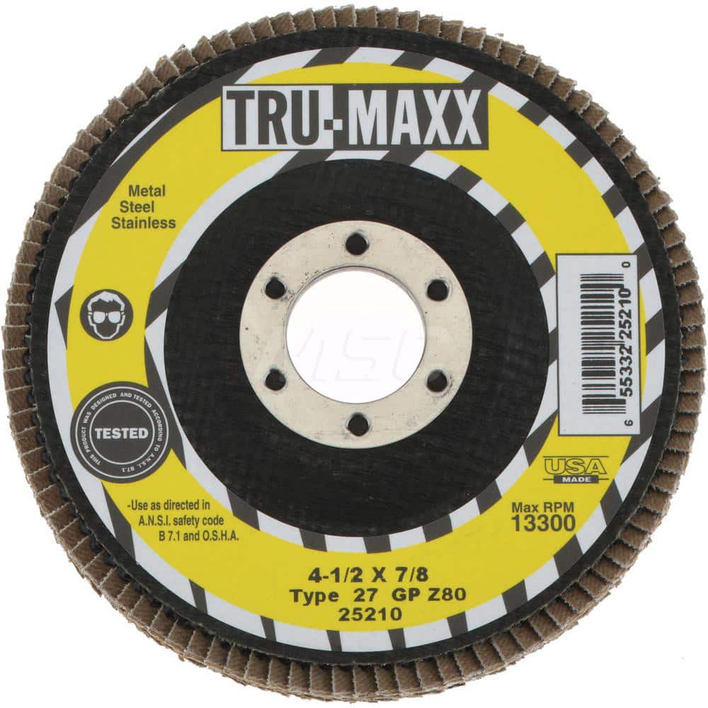 Tru-Maxx Zirconia Alumina Flap Disc 4-1/2" x 7/8" 80 Grit 10-Pack #86779121 